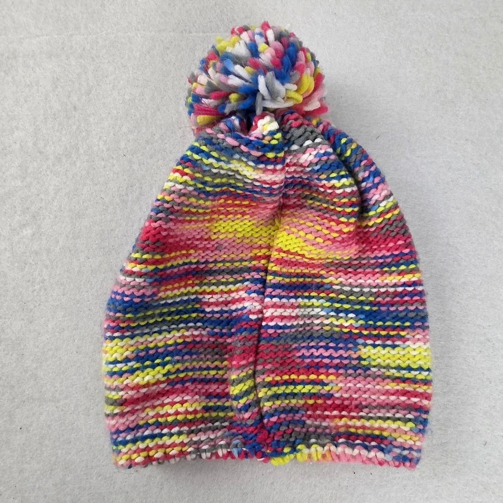 My Little Pony Kids Multi-Color Knit Beanie Pom Pom Hat Rainbow Dash Pinkie Pie